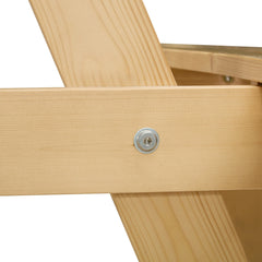 Bellemave® 6 Person Round Wooden Picnic Table with 3 Built - in Benches & Umbrella Hole - Bellemave