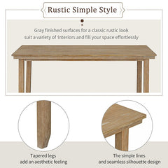 Bellemave® 6 - Piece Rustic Wood Dining Set, Dining Room Table and Chairs with Bench - Bellemave