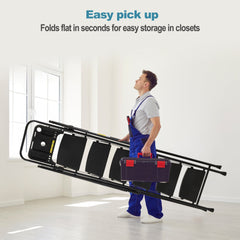 Bellemave® 6 Step Ladder, Folding Step Stool with Wide Anti - Slip Pedal, Sturdy Steel Ladder, Convenient Handrail, Lightweight, Portable Steel Step Stool - Bellemave