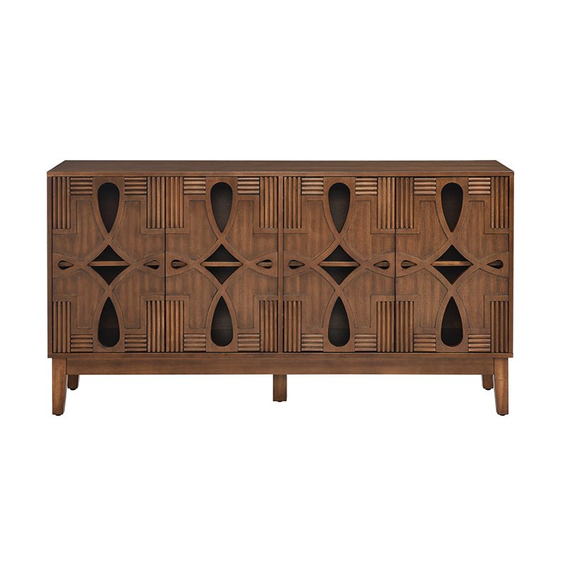 Bellemave® 60.5" Mid Century Modern Sideboard Buffet Cabinet with 4 Doors & Adjustable Shelves - Bellemave