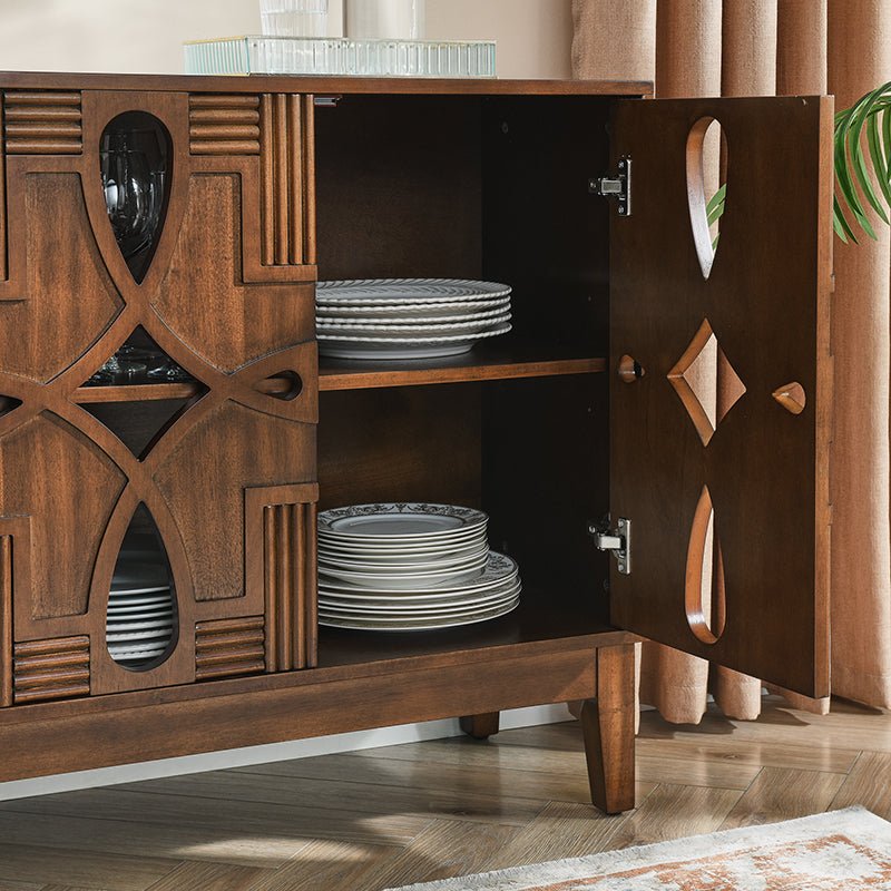 Bellemave® 60.5" Mid Century Modern Sideboard Buffet Cabinet with 4 Doors & Adjustable Shelves - Bellemave