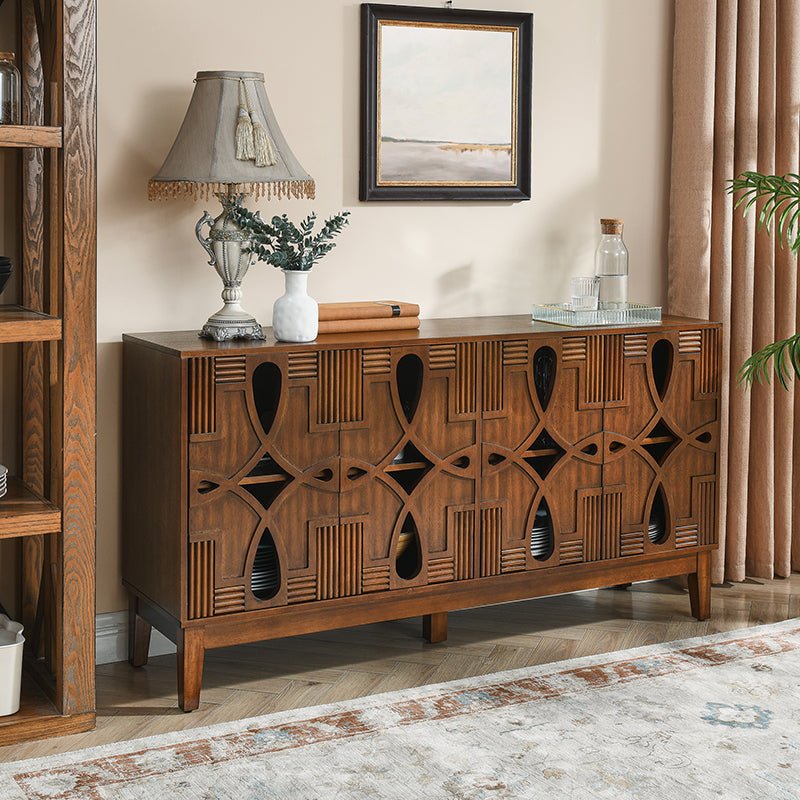 Bellemave® 60.5" Mid Century Modern Sideboard Buffet Cabinet with 4 Doors & Adjustable Shelves - Bellemave