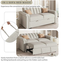 Bellemave® 61" Convertible Soft Cushion Sofa Pull Bed ,for Two People to Sit On - Bellemave