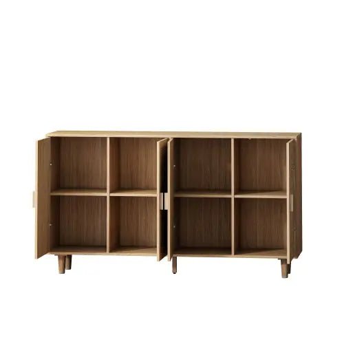 Bellemave® 62.20" Elegant and Functional 4 - Door Rattan Decorative Storage Cabinet - Bellemave