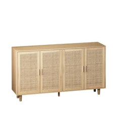 Bellemave® 62.20" Elegant and Functional 4 - Door Rattan Decorative Storage Cabinet - Bellemave