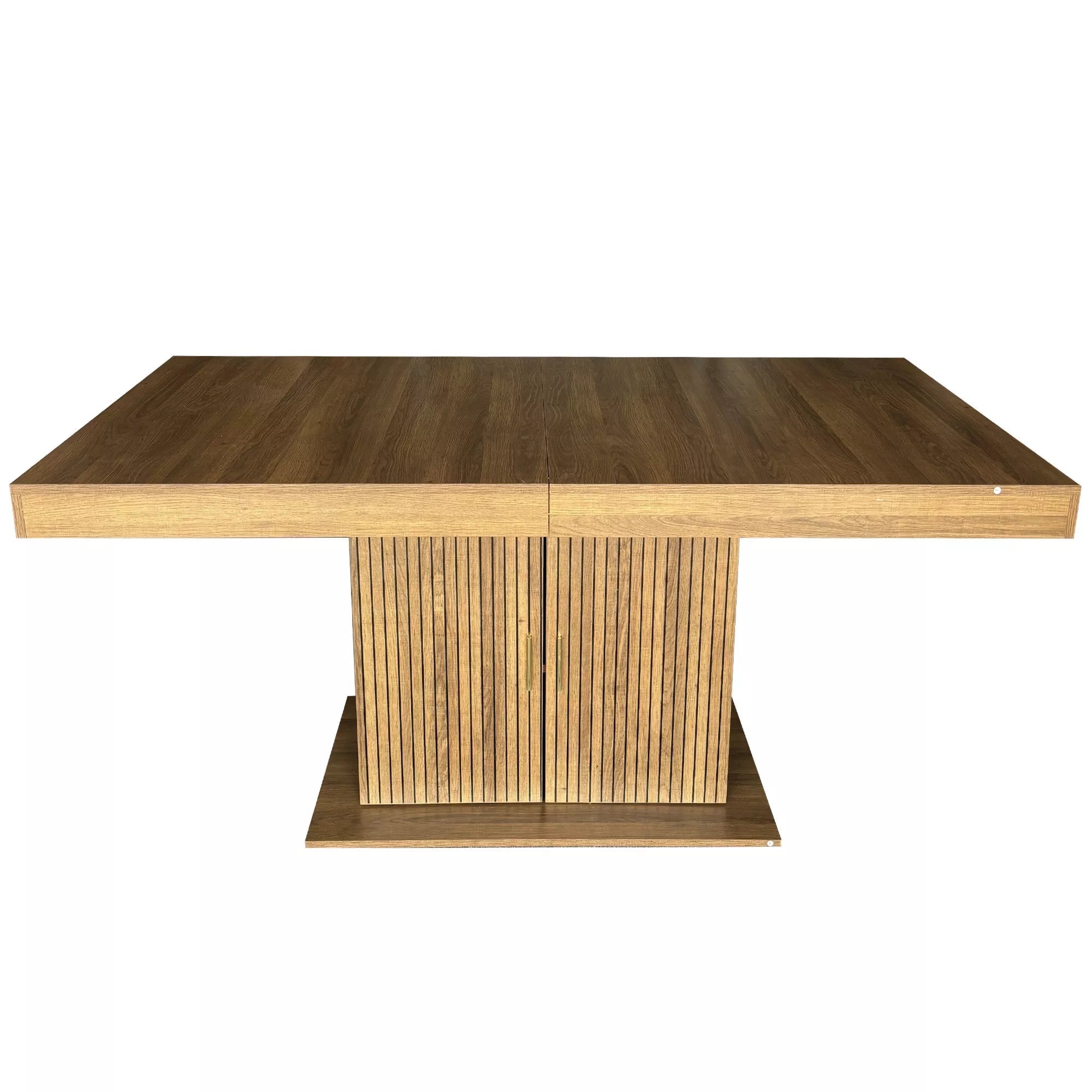 Bellemave® 62.99"-78.74" Expandable Dining Table with Storage, Extendable Dining Table for 6-10 People, Extra Hidden Storage for Tableware & Wine, Modern Farmhouse Table - Bellemave