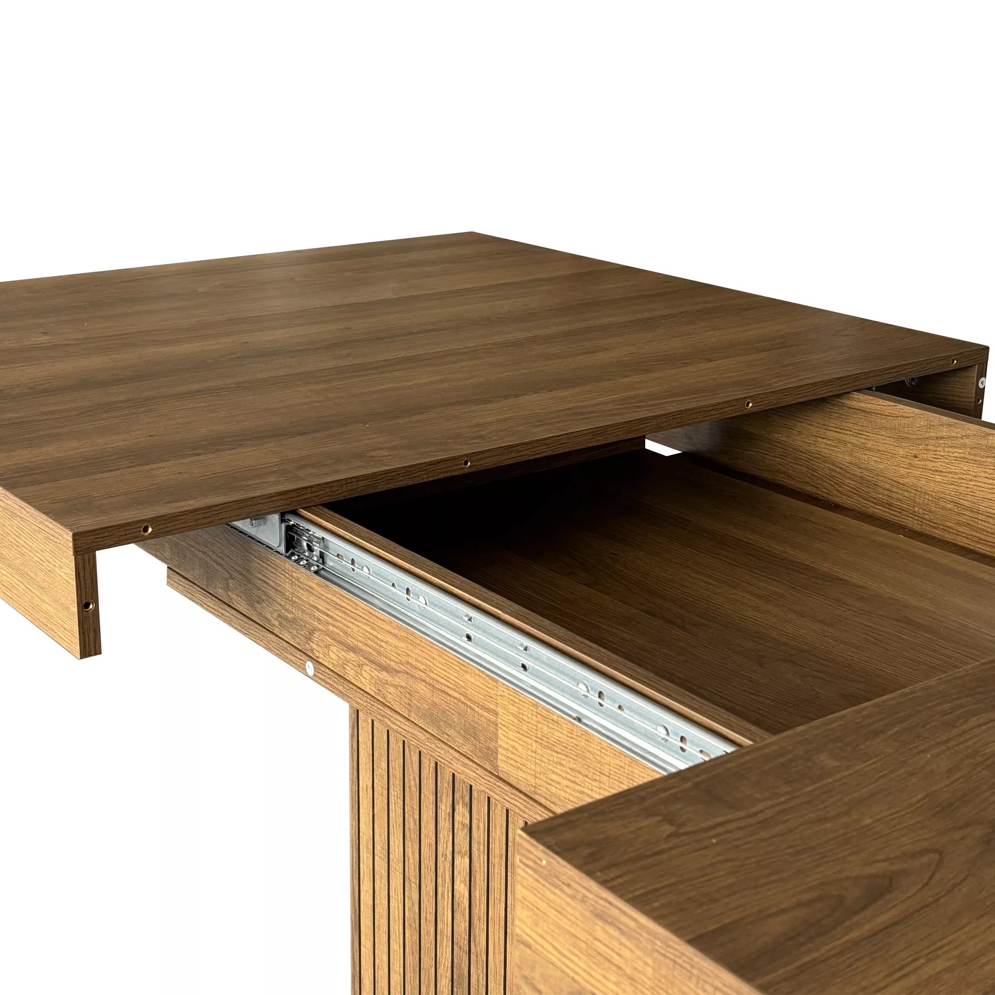 Bellemave® 62.99"-78.74" Expandable Dining Table with Storage, Extendable Dining Table for 6-10 People, Extra Hidden Storage for Tableware & Wine, Modern Farmhouse Table - Bellemave