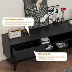 Bellemave® 63" TV Stand Features Vintage - style and Bevel Design with 4 Drawers - Bellemave
