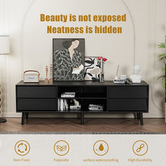 Bellemave® 63" TV Stand Features Vintage - style and Bevel Design with 4 Drawers - Bellemave