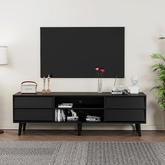 Bellemave® 63" TV Stand Features Vintage - style and Bevel Design with 4 Drawers - Bellemave