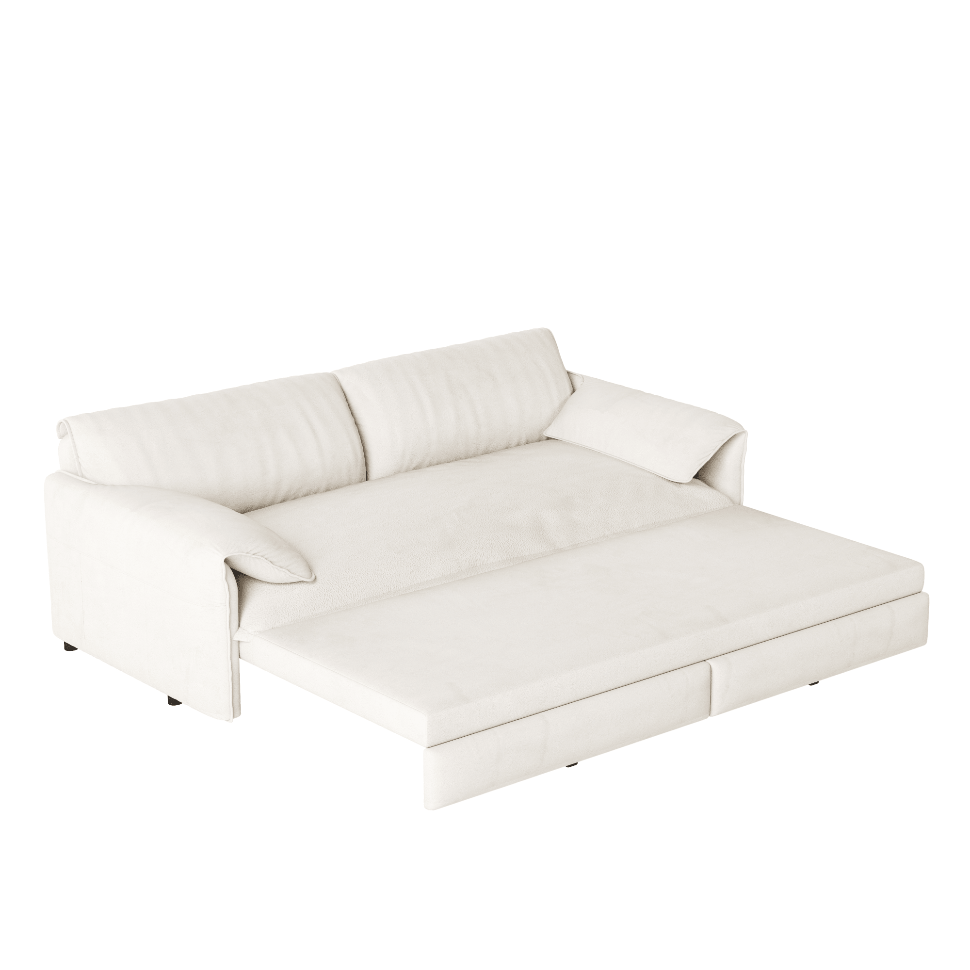Bellemave® 66'' Velvet Queen Sleeper Sofa Bed, 3 - in - 1 Convertible Couch with Armrest for Living Room & Apartment - Bellemave