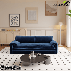 Bellemave® 66'' Velvet Queen Sleeper Sofa Bed, 3 - in - 1 Convertible Couch with Armrest for Living Room & Apartment - Bellemave