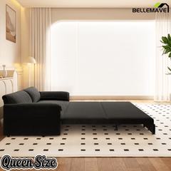 Bellemave® 66'' Velvet Queen Sleeper Sofa Bed, 3 - in - 1 Convertible Couch with Armrest for Living Room & Apartment - Bellemave