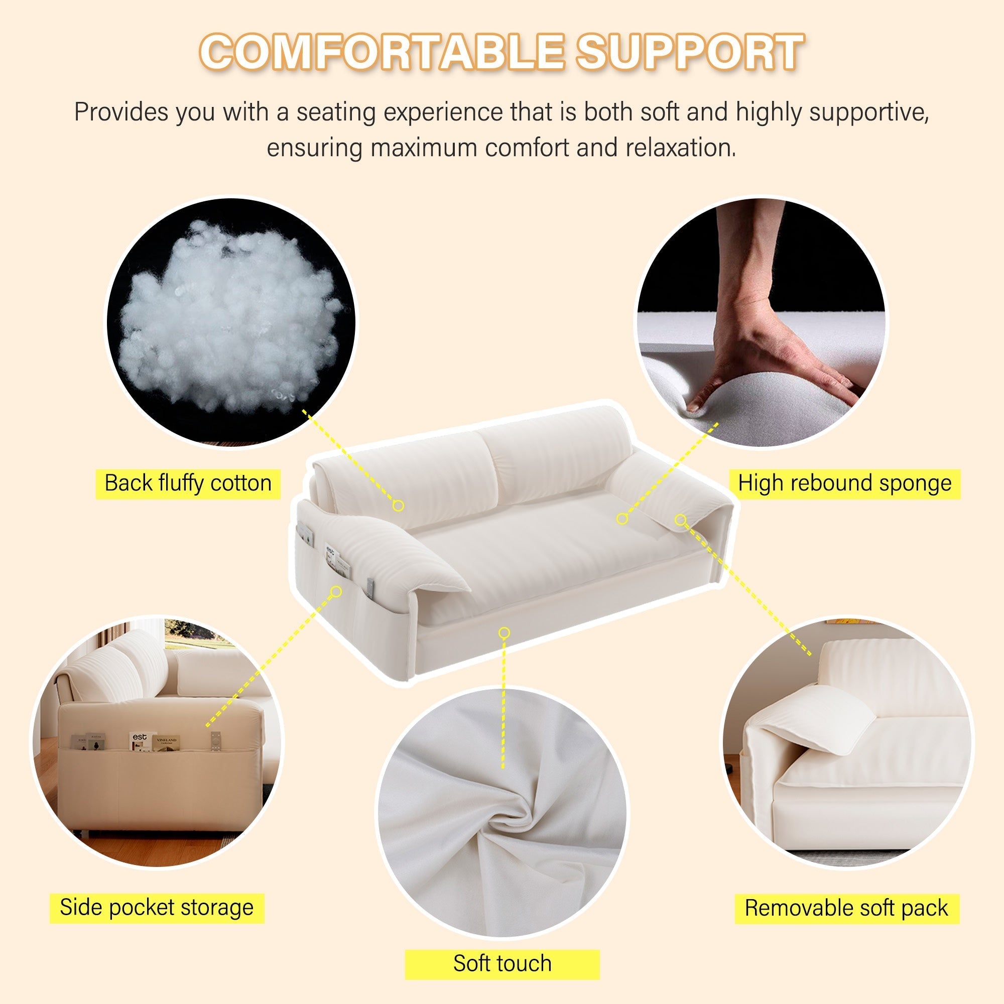 Bellemave® 66'' Velvet Queen Sleeper Sofa Bed, 3 - in - 1 Convertible Couch with Armrest for Living Room & Apartment - Bellemave
