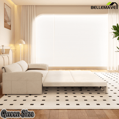 Bellemave® 66'' Velvet Queen Sleeper Sofa Bed, 3 - in - 1 Convertible Couch with Armrest for Living Room & Apartment - Bellemave