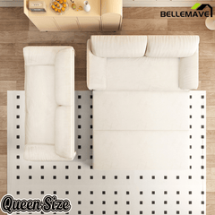 Bellemave® 66'' Velvet Queen Sleeper Sofa Bed, 3 - in - 1 Convertible Couch with Armrest for Living Room & Apartment - Bellemave