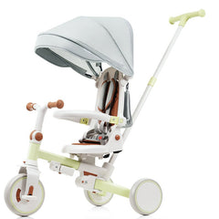 Bellemave® 7 in 1 Foldable Toddler Tricycle with Removable and Adjustable Parent Handle, Removable Pedal, Canopy, Guardrail（for 12 - 72 Months） - Bellemave