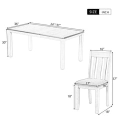 Bellemave® 7 - Piece Retro Style Dining Table Set with Extendable Table and 6 Upholstered Chairs - Bellemave