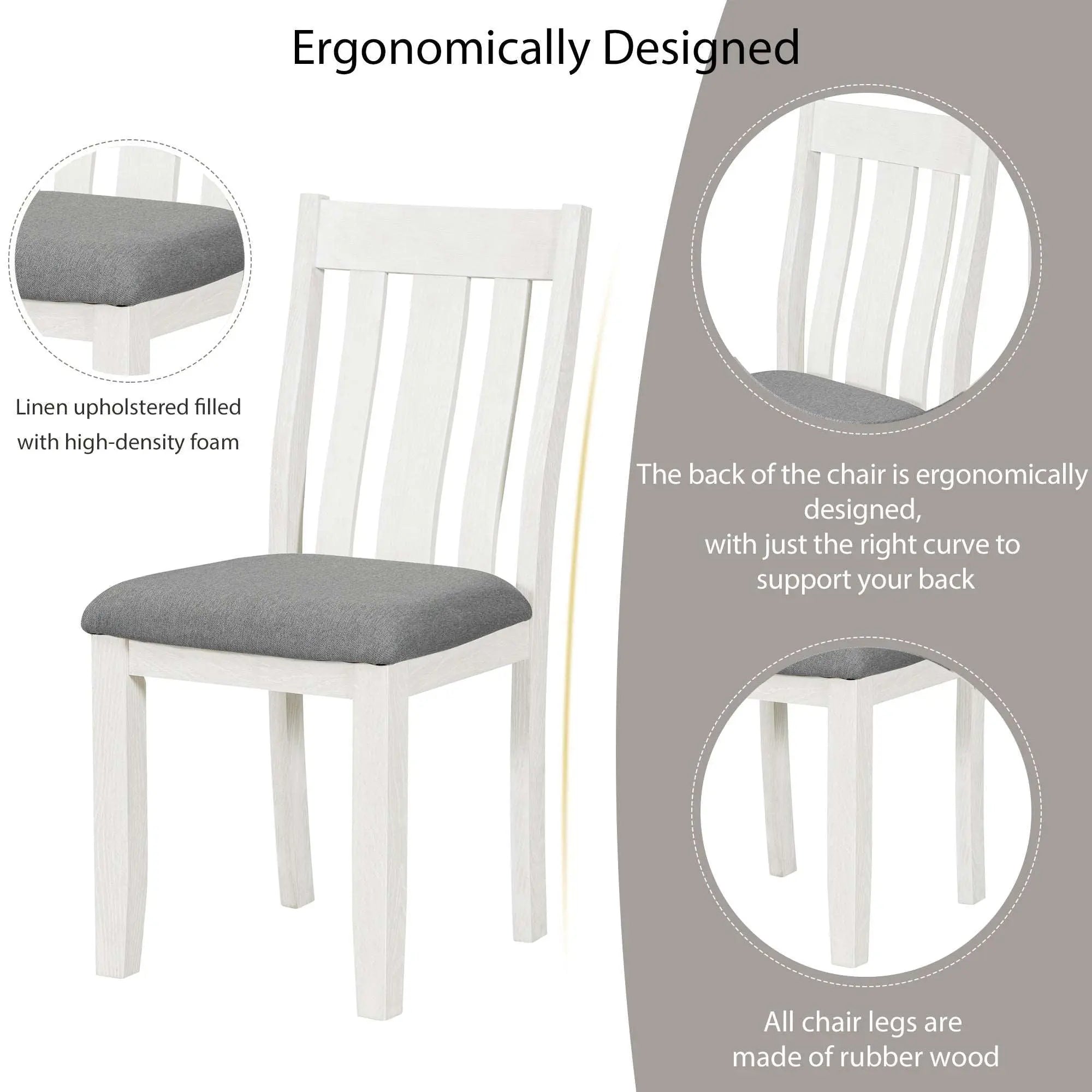 Bellemave® 7 - Piece Retro Style Dining Table Set with Extendable Table and 6 Upholstered Chairs - Bellemave