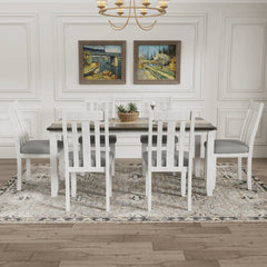 Bellemave® 7 - Piece Retro Style Dining Table Set with Extendable Table and 6 Upholstered Chairs - Bellemave