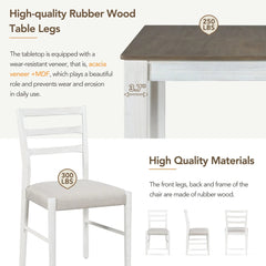Bellemave® 7 - Piece Wooden Dining Table Set Multifunctional Extendable Table with Leaf and 2 Drawers, 6 Soft Cushion Dining Chairs - Bellemave