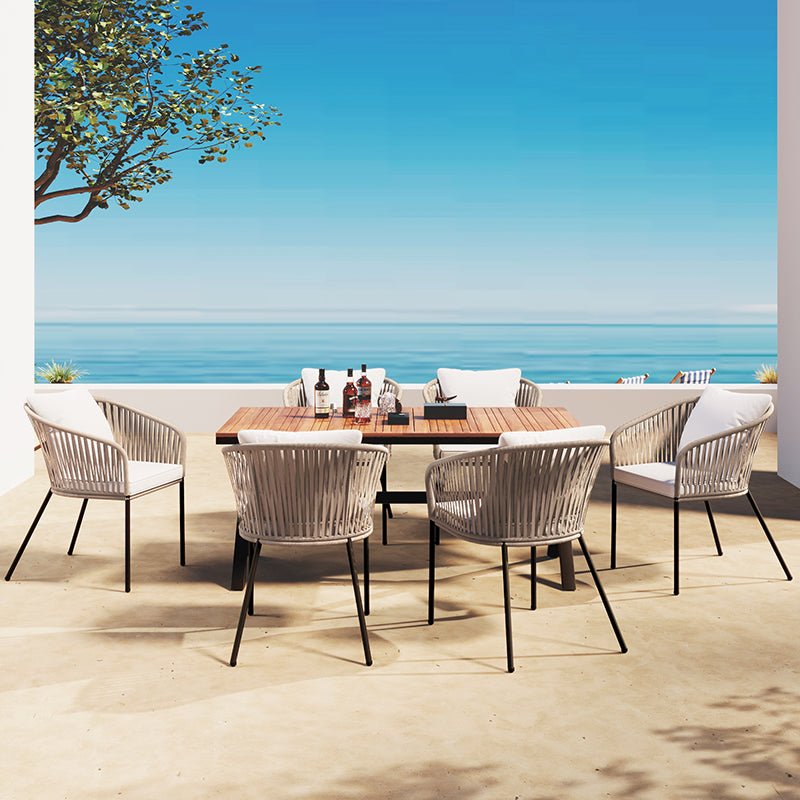 Bellemave® 7 Pieces Acacia Wood Patio Dining Set With Dining Table and Chairs - Bellemave
