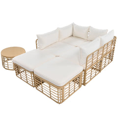 Bellemave® 7 - Pieces All - Weather Rattan Sectional Sofa Set with Thick Cushions and Pillows - Bellemave