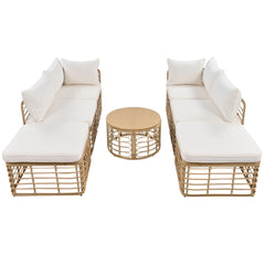 Bellemave® 7 - Pieces All - Weather Rattan Sectional Sofa Set with Thick Cushions and Pillows - Bellemave