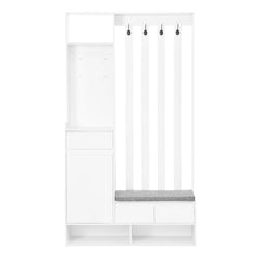 Bellemave® 70.8" Hall Tree Storage with Cushioned Storage Bench, Pegboard and 4 Hooks - Bellemave
