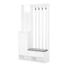 Bellemave® 70.8" Hall Tree Storage with Cushioned Storage Bench, Pegboard and 4 Hooks - Bellemave