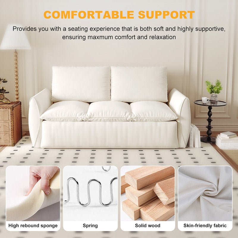 Bellemave® 70.9" Multi - Functional Velvet Loveseat Bed with 2 - in - 1 Pillow and Blanket Set - Bellemave
