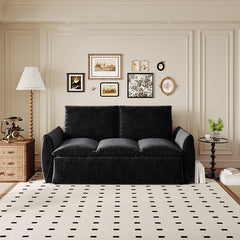 Bellemave® 70.9" Multi - Functional Velvet Loveseat Bed with 2 - in - 1 Pillow and Blanket Set - Bellemave