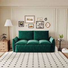 Bellemave® 70.9" Multi - Functional Velvet Loveseat Bed with 2 - in - 1 Pillow and Blanket Set - Bellemave