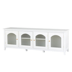 Bellemave® 71" chstylish TV Cabinet Entertainment Center TV Stand Solid Wood Frame,ChangHong Glass Door,Metal Handle - Bellemave