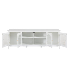 Bellemave® 71" chstylish TV Cabinet Entertainment Center TV Stand Solid Wood Frame,ChangHong Glass Door,Metal Handle - Bellemave