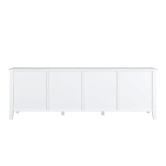 Bellemave® 71" chstylish TV Cabinet Entertainment Center TV Stand Solid Wood Frame,ChangHong Glass Door,Metal Handle - Bellemave