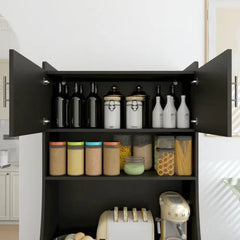 Bellemave® 71" Kitchen Storage Cabinet with Charging Station,Pantry with 2 Cabinet ,1 large storage drawer & 1 Large Countertop - Bellemave