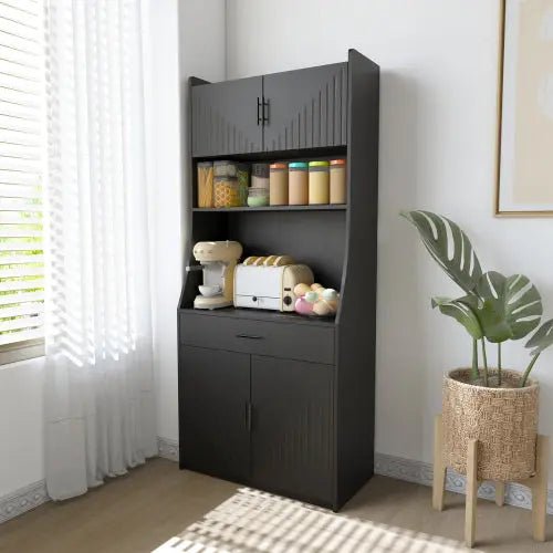 Bellemave® 71" Kitchen Storage Cabinet with Charging Station,Pantry with 2 Cabinet ,1 large storage drawer & 1 Large Countertop - Bellemave