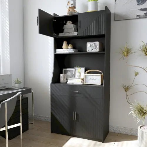 Bellemave® 71" Kitchen Storage Cabinet with Charging Station,Pantry with 2 Cabinet ,1 large storage drawer & 1 Large Countertop - Bellemave