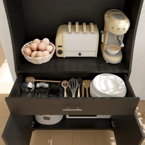 Bellemave® 71" Kitchen Storage Cabinet with Charging Station,Pantry with 2 Cabinet ,1 large storage drawer & 1 Large Countertop - Bellemave
