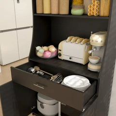 Bellemave® 71" Kitchen Storage Cabinet with Charging Station,Pantry with 2 Cabinet ,1 large storage drawer & 1 Large Countertop - Bellemave