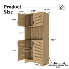 Bellemave® 71" Tall Farmhouse Kitchen Pantry Cabinet with Drawers & Shelves - Bellemave
