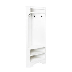 Bellemave® 71.6" Minimalist Corner Hall Tree with Adjustable Shelf, Shoe Bench and 4 Hooks - Bellemave