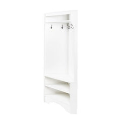 Bellemave® 71.6" Minimalist Corner Hall Tree with Adjustable Shelf, Shoe Bench and 4 Hooks - Bellemave