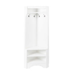 Bellemave® 71.6" Minimalist Corner Hall Tree with Adjustable Shelf, Shoe Bench and 4 Hooks - Bellemave