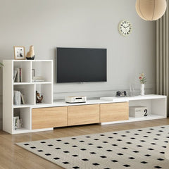 Bellemave® 74.8" Extendable TV Stand with 3 Tier Bookshelves and Storage Cabinets - Bellemave