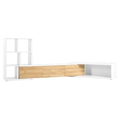 Bellemave® 74.8" Extendable TV Stand with 3 Tier Bookshelves and Storage Cabinets - Bellemave