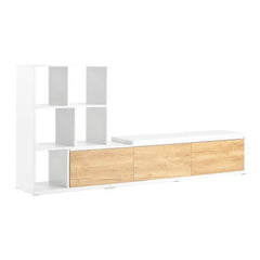 Bellemave® 74.8" Extendable TV Stand with 3 Tier Bookshelves and Storage Cabinets - Bellemave