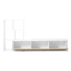 Bellemave® 74.8" Extendable TV Stand with 3 Tier Bookshelves and Storage Cabinets - Bellemave