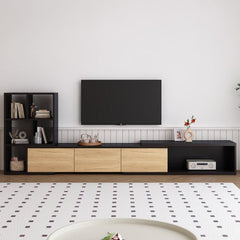 Bellemave® 74.8" Extendable TV Stand with 3 Tier Bookshelves and Storage Cabinets - Bellemave
